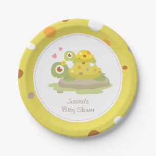 Niedliches Mommy Turtle Baby Dusche Party Pappteller
