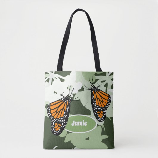 Niedliches Monarch Butterfly Duo auf Swan Pflanze Tasche (Vorderseite)