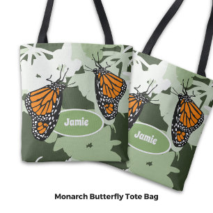 Niedliches Monarch Butterfly Duo auf Swan Pflanze Tasche