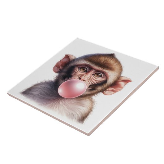 Niedliches Monkey-Blasebalgum Fliese (Seite)