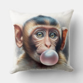Niedliches Monkey-Blasebalgum Kissen (Rückseite)
