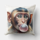 Niedliches Monkey-Blasebalgum Kissen (Vorderseite)