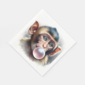 Niedliches Monkey-Blasebalgum Serviette (Ecke)