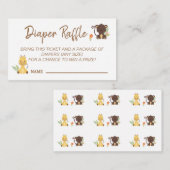 Niedliches Monkey Giraffe Diaper Raffle Baby Shows Begleitkarte (Vorne/Hinten)