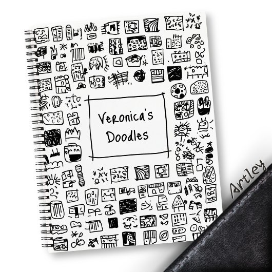 Niedliches monochromatisches Doodle-Individuelle N Notizblock