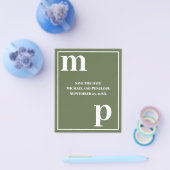 Niedliches Monografisches Öko-Budget Save the Date Flyer (Einzeln)