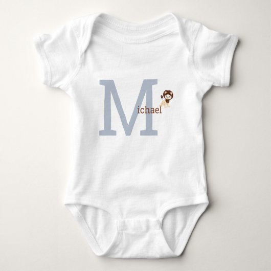 Niedliches Monogram Baby Bodysuit Lion Baby Strampler (Vorderseite)