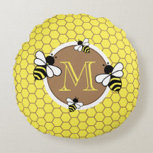 Niedliches Monogram Bees Honeycomb Muster Kinderzi