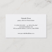 Niedliches Monogram Konditorei Koch Backbrett Visitenkarte (Rückseite)