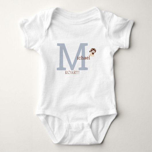 Niedliches Monogram Lion Baby Bodysuit Strampler (Vorderseite)