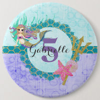 Niedliches Monogramm Alter Mermaid Aquamarin und L