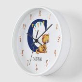 Niedliches Monogramm Cat-Kinderzimmer Uhr (Winkel)