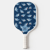 Niedliches Monogramm des Musters "Great White Shar Pickleball Schläger (Vorderseite)