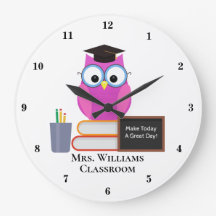 Niedliches Monogramm des rosa Owl Teachers für die