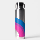 Niedliches Monogramm für das schöne Bisexuelle Fla Trinkflasche<br><div class="desc">Ein wunderschönes BiSexuelle-Stolz-Wasserflasche-Geschenk auf einem kühnen schwarzen Hintergrund für einen Bi-Freund mit den hübschen Bisexualität Fahnen Farben geformt in einen blauen,  lila und rosa Regenbogen. Ein cooles quees Geschenk.</div>