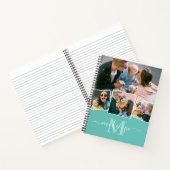 Niedliches Monogramm für die FotoCollage Aquamarin Notizblock (Innenseite)
