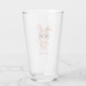 Niedliches Monogramm-Mädchen-Häschen mit Brille Glas (Rückseite)