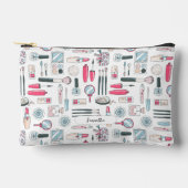 Niedliches Monogramm-Makeup-Muster Zubehörtasche (Vorderseite)