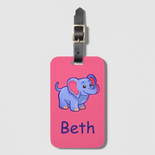 Niedliches Monogramm mit Namensgebung für Kinder Gepäckanhänger (Vorderseite Vertikal)