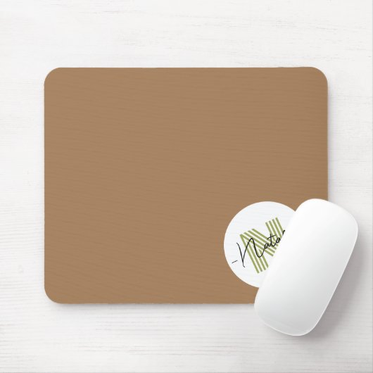 Niedliches Monogramm mit Skript Brown White Mousepad (Mit Mouse)