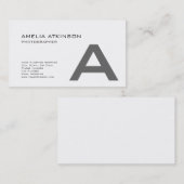 Niedliches Monogramm Modernes Schwarz-weißes Minim Visitenkarte (Vorne/Hinten)