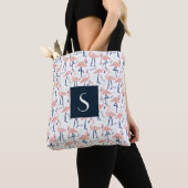 Niedliches Monogramm rosa Flamingo-Muster Tasche (Von Nahem)