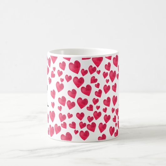 Niedliches Monogramm Rotes Herz Kaffeetasse (Mittel)