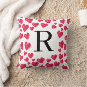 Niedliches Monogramm Rotes Herz Kissen (Decke)
