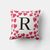 Niedliches Monogramm Rotes Herz Kissen (Rückseite)