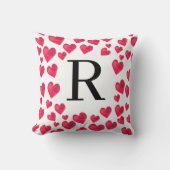 Niedliches Monogramm Rotes Herz Kissen (Vorderseite)