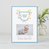 Niedliches Monogramm Wappen mit Jungtieren Ankündigung (Stehend Vorderseite)