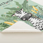 Niedliches Monogramm Zebra im Dschungel Sherpadecke (3/4)