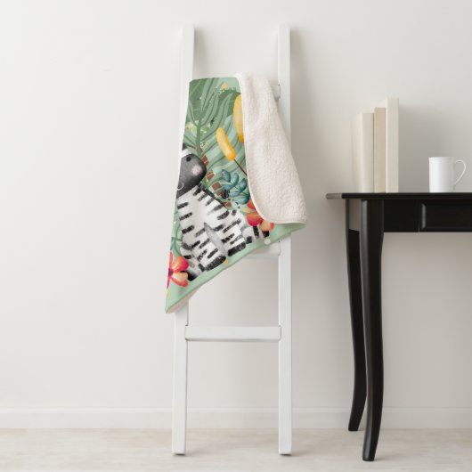 Niedliches Monogramm Zebra im Dschungel Sherpadecke (Beispiel)