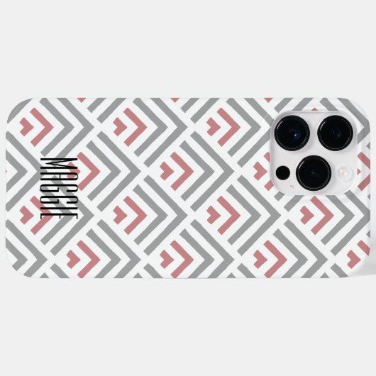 Niedliches Monogramm Zickzack stylisches staubiges Case-Mate iPhone Hülle (Rückseite (Horizontal))