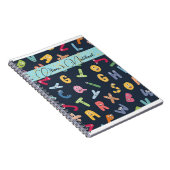 Niedliches Monster Alphabets-Notebook Notizblock (Rechte Seite)