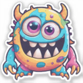 Niedliches Monster Aufkleber (Vorderseite)
