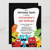 NIEDLICHES Monster Bash Geburtstagsparty Einladung (Vorne/Hinten)