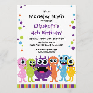 NIEDLICHES Monster Bash Geburtstagsparty Einladung