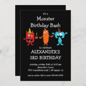 NIEDLICHES Monster Bash Geburtstagsparty Einladung (Vorne/Hinten)