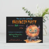 Niedliches Monster-Bash-Halloween-Party Einladung (Stehend Vorderseite)
