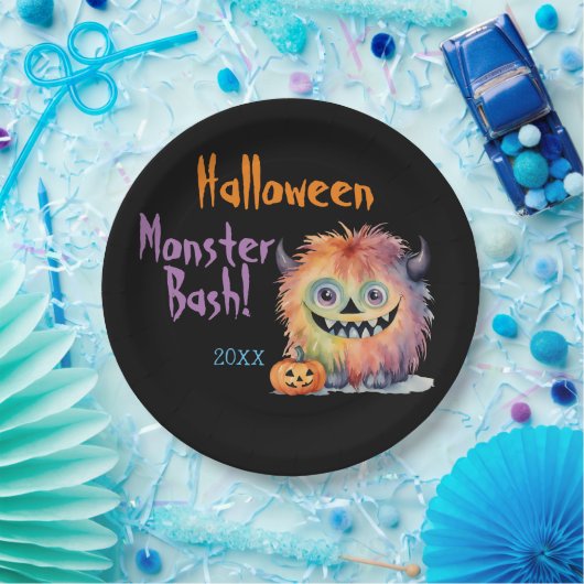 Niedliches Monster-Bash-Halloween-Party Pappteller (Party)
