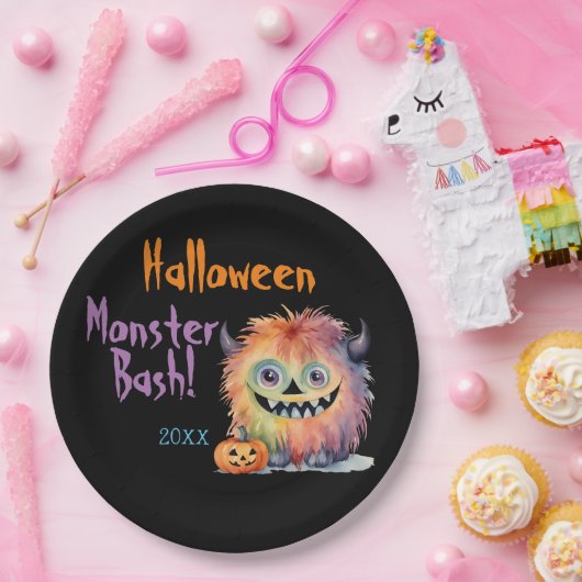 Niedliches Monster-Bash-Halloween-Party Pappteller (Party)