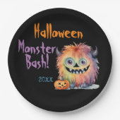 Niedliches Monster-Bash-Halloween-Party Pappteller (Vorderseite)