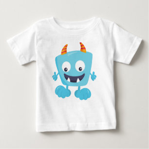 Niedliches Monster, blaues Monster, lustiges Monst Baby T-shirt