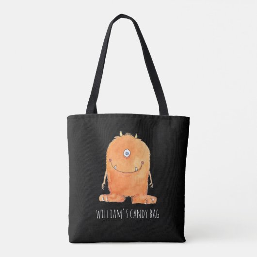 Niedliches Monster Candy Monogram Custom Halloween Tasche (Rückseite)