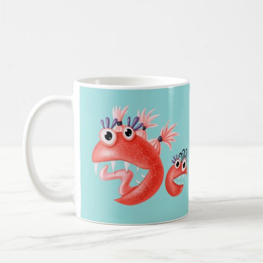 Niedliches Monster Crazy Funny Funny Kids Kaffeetasse (Links)