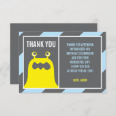 Niedliches Monster Danke, Junge Einladung (Vorne/Hinten)