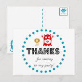 Niedliches Monster Dankeschön Postkarte für Geburt (Vorne/Hinten)