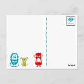 Niedliches Monster Dankeschön Postkarte für Geburt (Rückseite)
