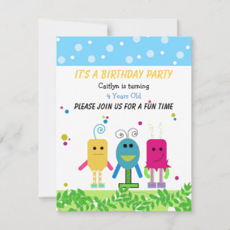 Niedliches Monster - Einladung zum Geburtstag